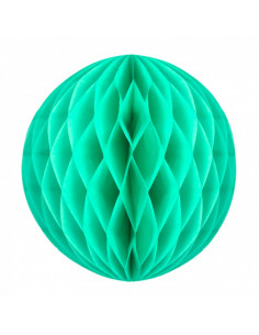 Décoration boule en papier alvéolé couleur vert céladon