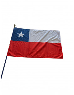 drapeau chili sur hampe en bois