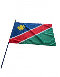 drapeau Namibie sur hampe en bois