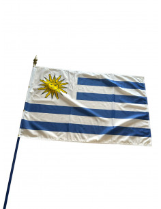 drapeau Uruguay sur hampe en bois