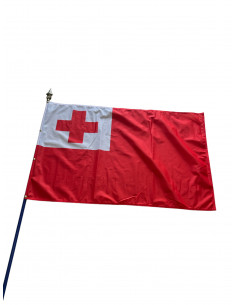drapeau Tonga sur hampe en bois