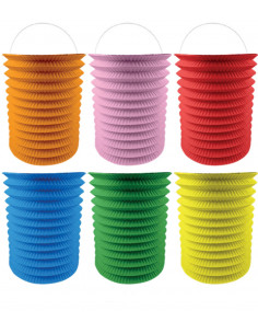 Lampion cylindrique en papier couleur unie " gamme...