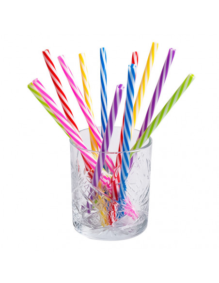 Lot de 12 pailles en plastique réutilisables