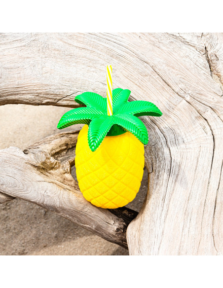 Gobelet ananas avec paille