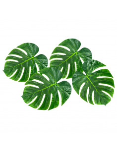 Lot de 4 feuilles de palmier : thème Hawaï