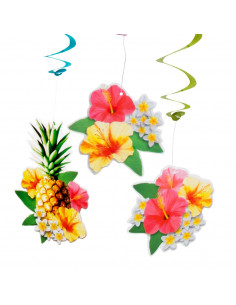 Lot de 3 décorations suspensions Hawaï : thème Hawaï