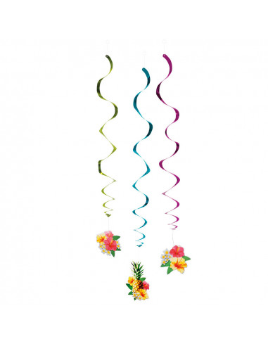 Lot de 3 décorations suspensions Hawaï