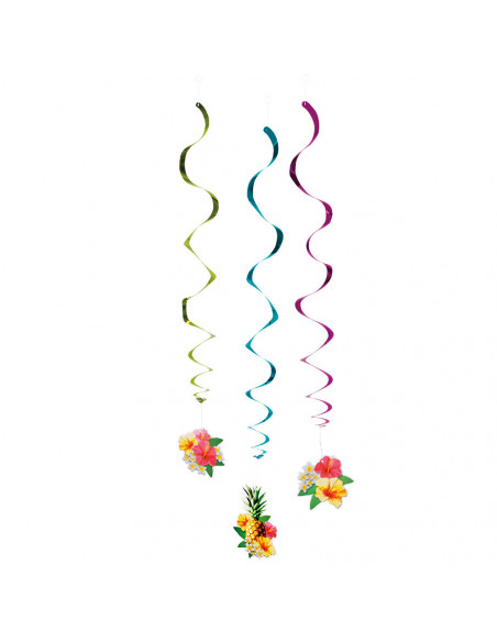 Lot de 3 décorations suspensions Hawaï