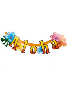 Guirlande lettre en carton Aloha : thème Hawaï