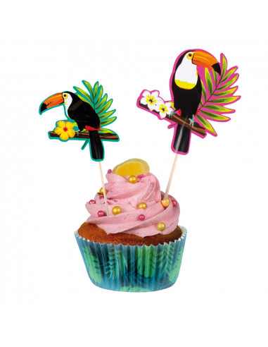 Lot de 4 bâtonnets à cocktail Toucan