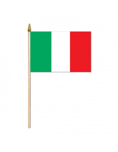 Drapeau Italie avec manche en bois