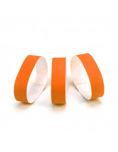 Lot de 50 bracelets orange identification papier indéchirable