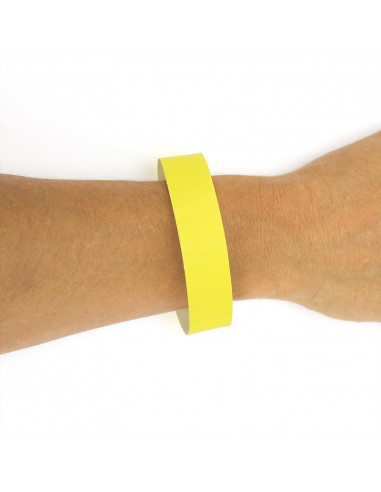 Lot de 50 bracelets jaune identification papier indéchirable