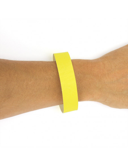 Lot de 50 bracelets jaune identification papier indéchirable