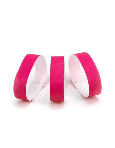 Lot de 50 bracelets rose identification papier indéchirable