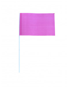 Drapeau rose bébé en papier sur hampe en plastique : fabrication française