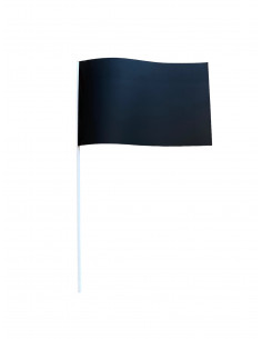 Drapeau noir en papier sur hampe en plastique
