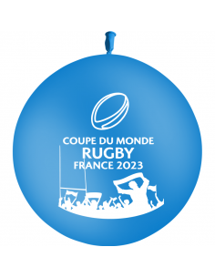 Ballon Gonflable Bleu Coupe du Monde de Rugby Helium