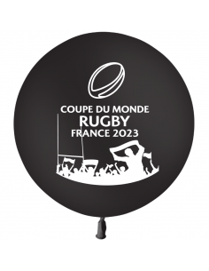 Ballon Gonflable Noir Coupe du Monde de Rugby Helium