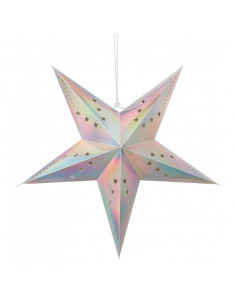 Lanterne étoile pastel irisée en papier