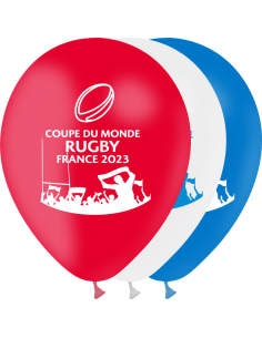 10 Ballons Gonflable Bleu/Blanc/Rouge Coupe du Monde de Rugby : espace évènement