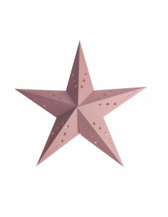 Lanterne étoile rose pastel en papier