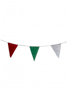 Guirlande fanions triangulaire vert, blanc et rouge en tissu résistant / fabrication française