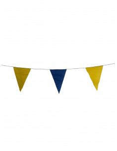 Guirlande fanions triangulaire  bleu et jaune en tissu résistant / fabrication française