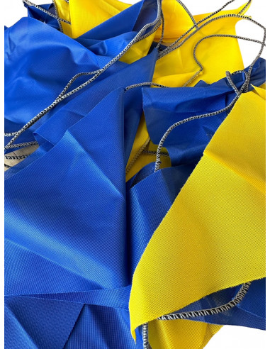 Guirlande fanions triangulaire bleu et jaune en tissu résistant
