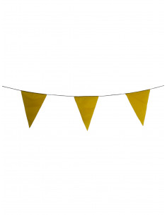 Guirlande fanions triangulaire jaune en tissu résistant / fabrication française