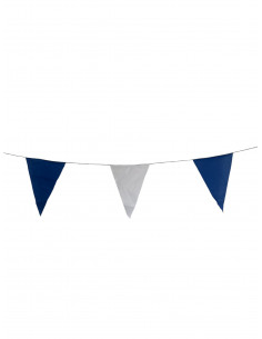Guirlande fanions triangulaire bleu et blanc en tissu résistant / fabrication française