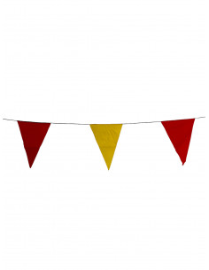 Guirlande fanions triangulaire jaune et rouge en tissu résistant / fabrication française