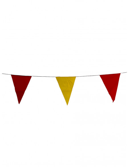 Guirlande fanions triangulaire jaune et rouge en tissu résistant