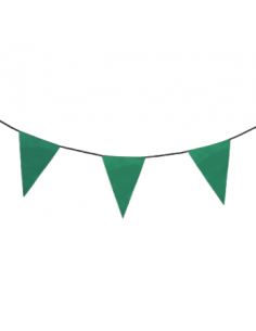 Guirlande fanions triangulaire vert en tissu résistant / fabrication française