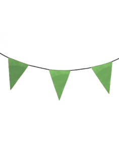 Guirlande fanions triangulaire vert clair en tissu résistant / fabrication française