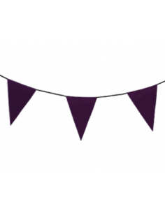 Guirlande fanions triangulaire violet en tissu résistant / fabrication française