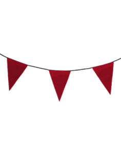 Guirlande fanions triangulaire rouge en tissu résistant / fabrication française