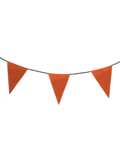 Guirlande fanions triangulaire orange en tissu résistant / fabrication française
