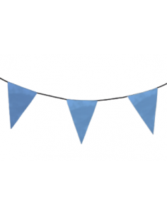Guirlande fanions triangulaire bleu ciel en tissu résistant / fabrication française