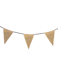 Guirlande fanions triangulaire beige en tissu résistant / fabrication française