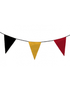 Guirlande fanions triangulaire noir, jaune et rouge en tissu résistant / fabrication française