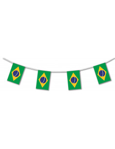 Guirlande drapeau Brésil en plastique ultra résistant