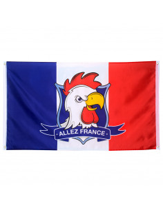 Drapeau tricolore coq allez France