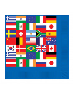 Serviettes drapeaux international : espace évènement