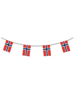 Guirlande drapeaux Norvège en plastique ultra résistant