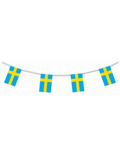 Guirlande drapeaux Suède en plastique ultra résistant