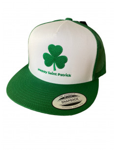 Casquette Saint Patrick Trucker verte et blanche : Textile Saint Patrick 2