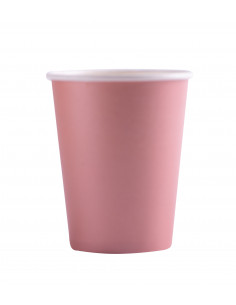 Gobelets rose pastel en carton : vaisselles jetables