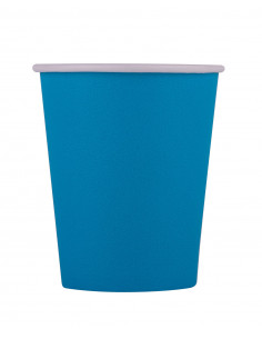 Gobelets turquoise en carton : vaisselles jetables