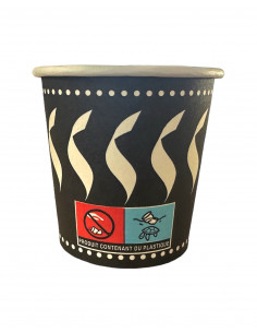 Gobelets à café en carton avec décor chaud : Vaisselles jetables